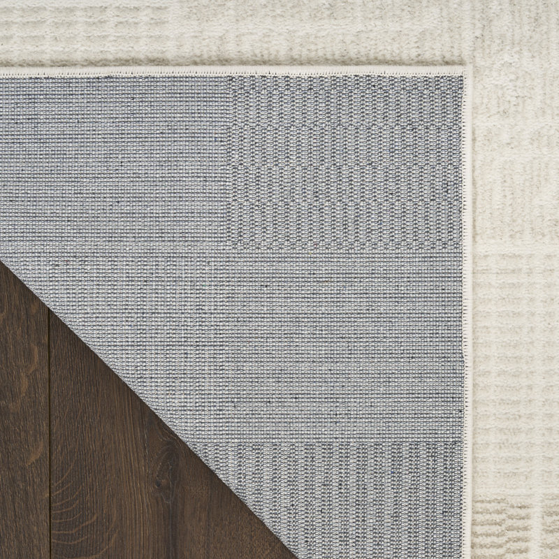 Ebern Designs Reimann Ivory Grey Modern Indoor Rug, Rectangle 5' x 7'