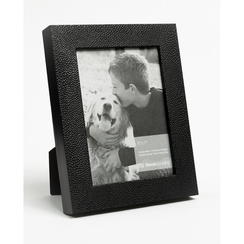 Cadre pour photo simple en bois embossé, Noir, 4 po x 6 po