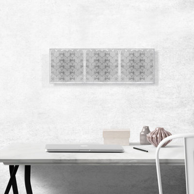 «Geometric Gray White», reproduction d'art graphique sur toile tendue