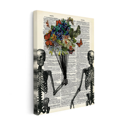 Skeleton Couple with Butterflies