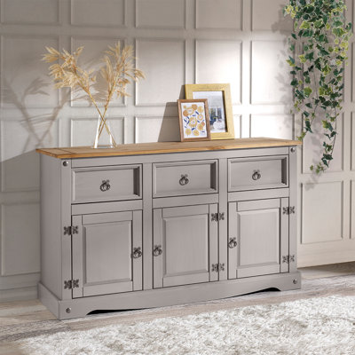 Joliee 49.25" Wide 3 Drawer Pine Solid Wood Sideboard by Winston Porter