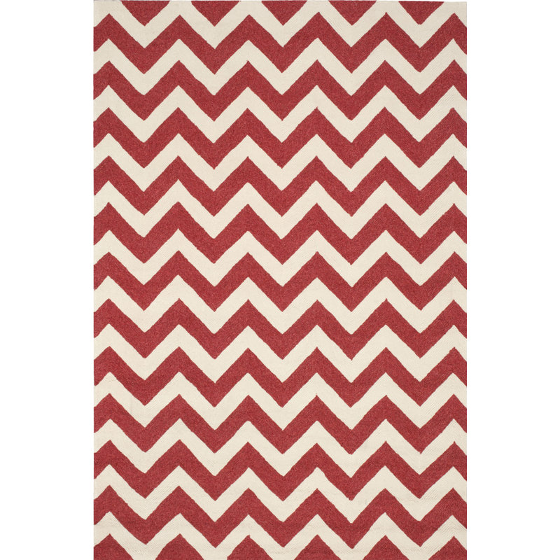 Tapis intérieur/extérieur rouge touffeté à la main Oaknoll, Rectangle 8 pi x 10 pi 6 po