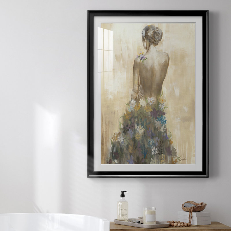 «Garden Gown», reproduction encadrée de qualité supérieure - prête à être suspendue, H 42,5 po x l 30,5 po, Cadre noir