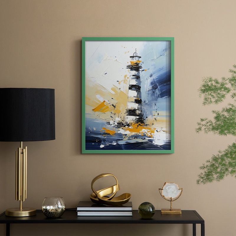 NAUTICAL Series DXX Framed Print - Solid Wood, 30" H x 24" W, Green