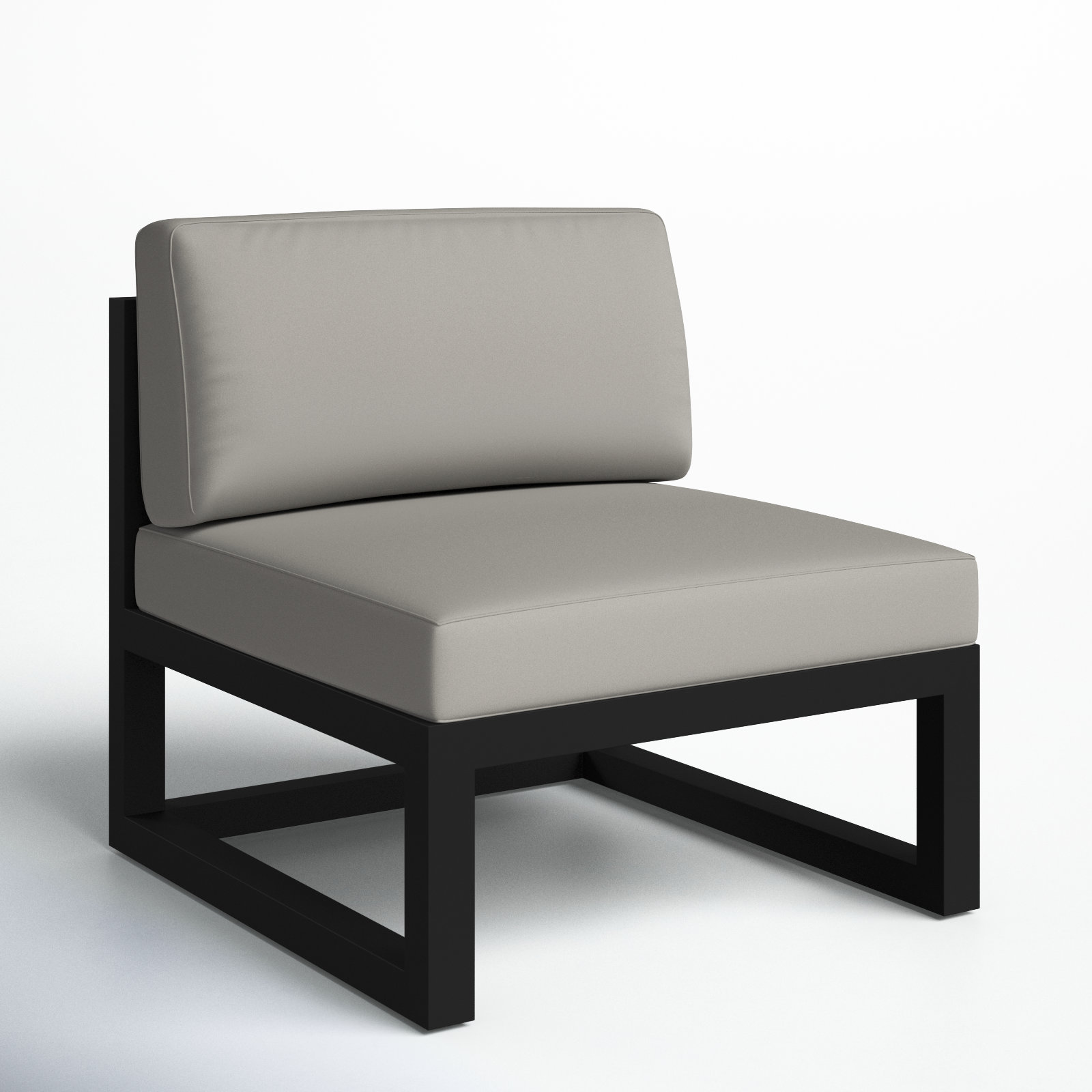 Smith Sunbrella® Patio Lounge Chair, Canvas Charcoal, Black