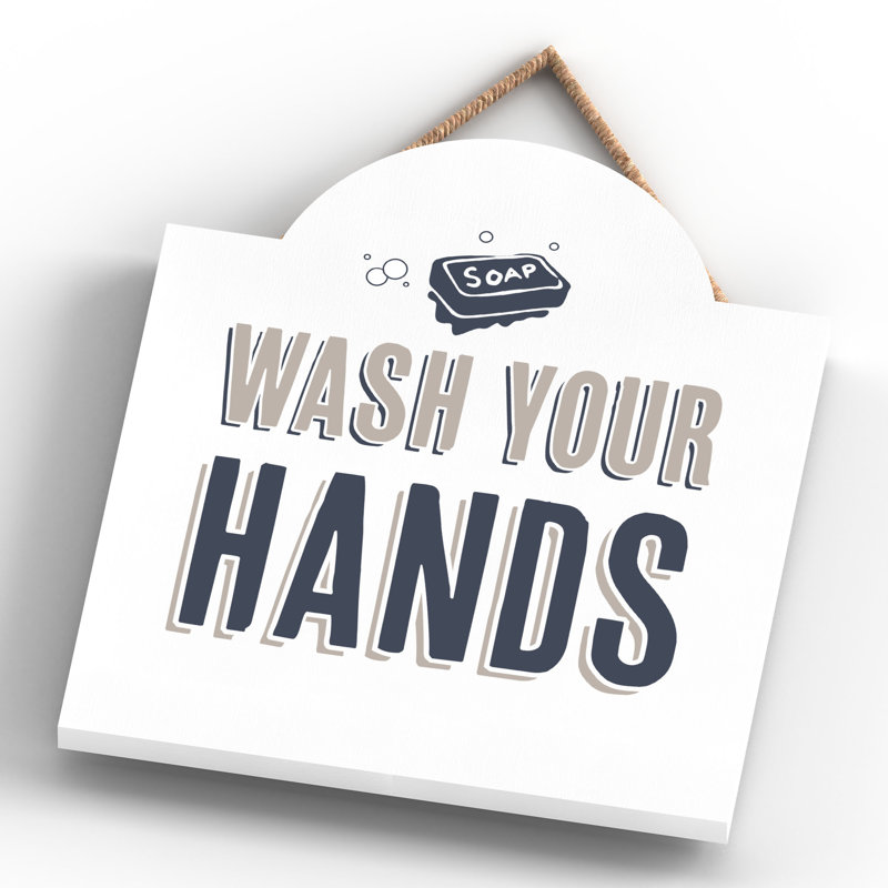 Vivid Squid Wholesale Wash Your Hands - No Frame Print on Wood