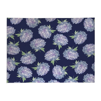 Hydrangea Love Thin Lightweight Kitchen Mat