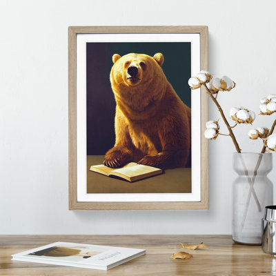 Bear Reading - Single Picture Frame Print