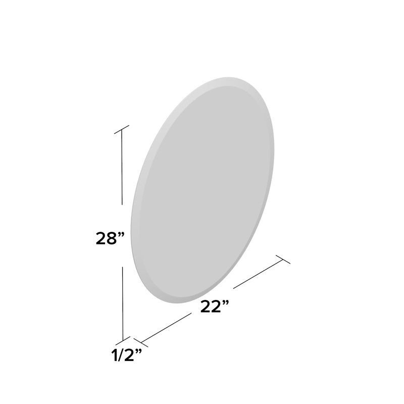 Advika Frameless Vanity Traditional Beveled Wall Mirror, 28" H x 22" W