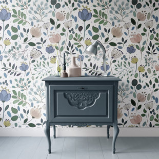 Whimsical Floral Peel and Stick Wallpaper