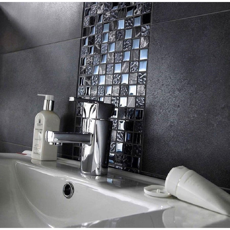11.8" X 11.8" Polished Glass Mosaic Tile