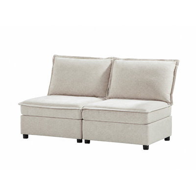 Causeuse moderne sans accoudoirs avec rangement de 60 po Cheltenham