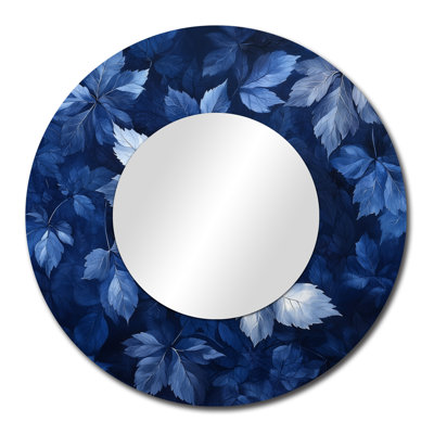 Moonlit Forest Leaves I - Floral Accent Wall Mirror - Printed On Metal