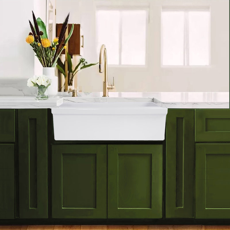 Pranav 29.5'' L Farmhouse / Apron Single Bowl Fireclay Kitchen Sink