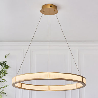 Addalin Ribbed Integrated LED Hoop Pendant
