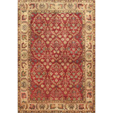 Canvello Agra Collection Hand-Knotted Lamb's Wool Area Rug- 6' 3" X 8' 9"