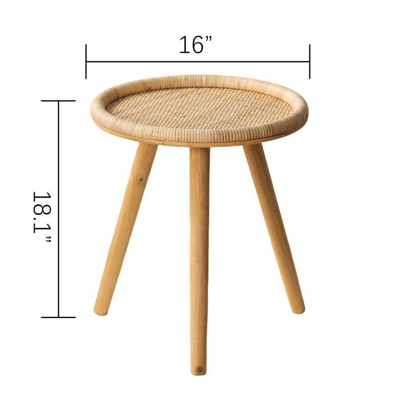 Table basse ronde en rotin