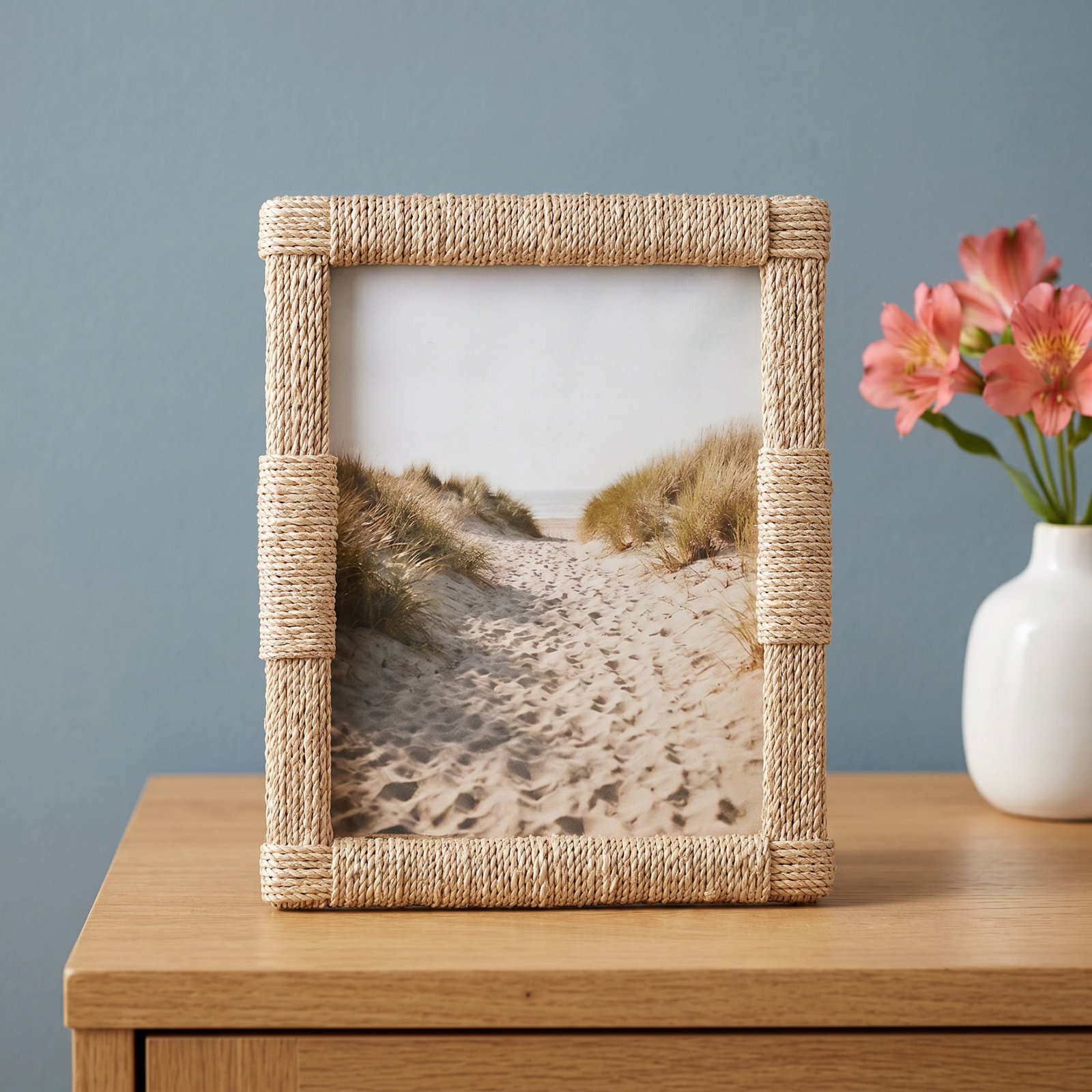 Hamburg Beige Abaca Picture Frame, 8" x 10"