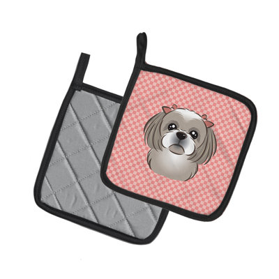Cuisinier poignée en shih caroline de la trésors de tzu Checkerboard