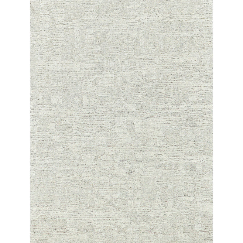 Aspen Hand Tufted Abstract Area Rug, Silver/Ivory, Rectangle 8' x 10'