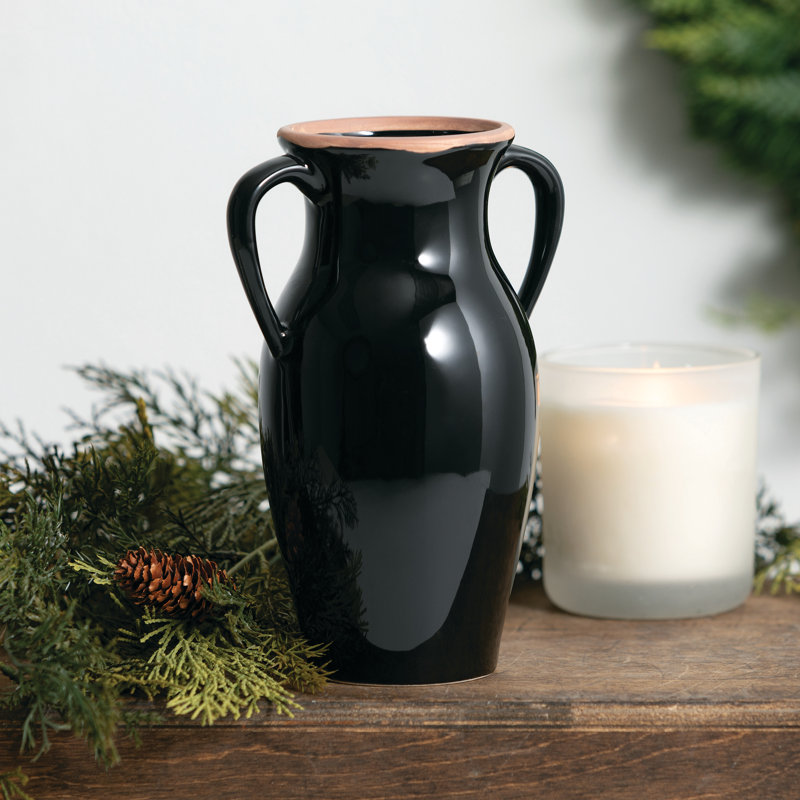 Rouen Ceramic Decorative Urns & Jars, Black