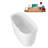 47" Streamline Soaking Glossy White Acrylic Freestanding Bathtub, Bamboo Tray, Drain-103682478