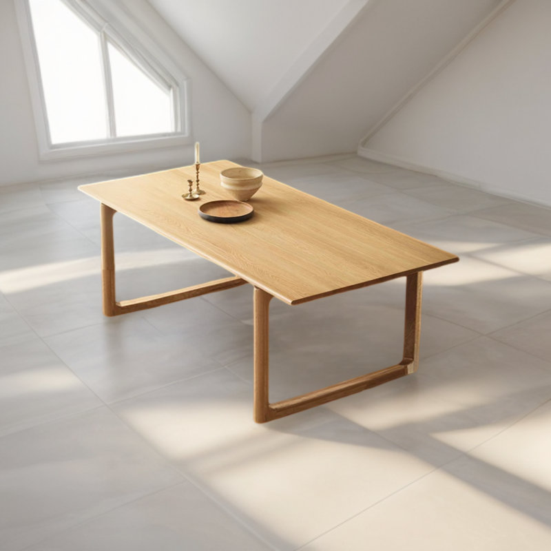 Oak Solid Wood Dining Table, 31.49" W x 70.86" L