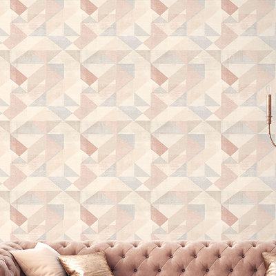 Geometrix 10m x 52.8cm Satin Wallpaper Roll