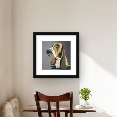 Impression de chien doré Basset Hound - décoration moderne encadrée