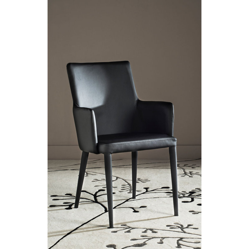 Fauteuil de 24 po de large Tjust, Similicuir noir, Brun