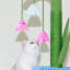 Griffoir pour chat Lily Pot - Pot de 76 cm en sisal avec 3 fleurs de cataire et 2 feuilles froissées, vert