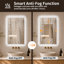 Miroirs d'appoint muraux et à DEL à intensité variable, salle de bain moderne en verre 24 x 32