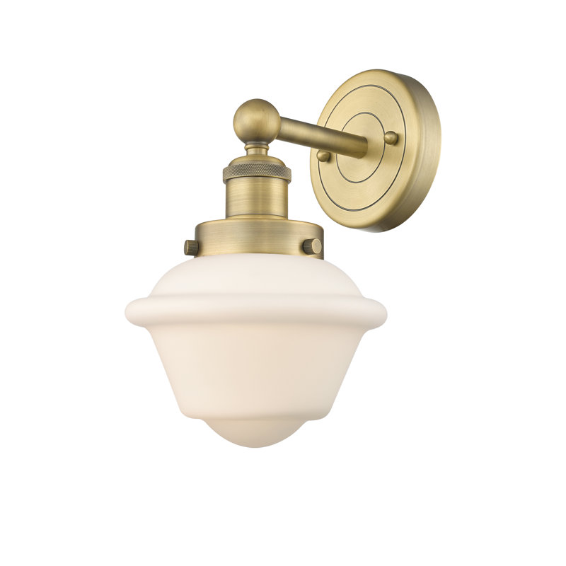 Wimer Armed Sconce, Matte White, Brushed Brass