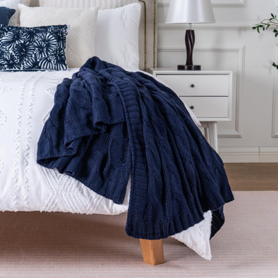 Soft Knitted Dual Cable Throw