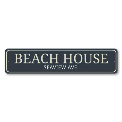 Beach House Street Name Aluminum Sign