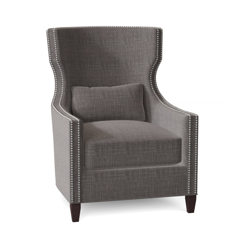 Fauteuil à oreilles à housse de coussin large de 29 po Corbin, Gris