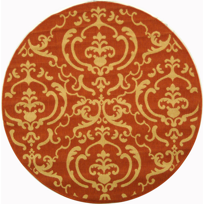 Cherene Performance Oriental Indoor/Outdoor Area Rug, Round 5'3"