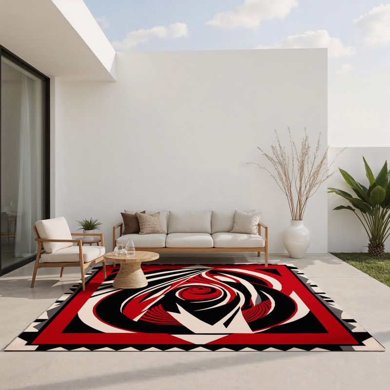 Abstract Ascent Indoor And Outdoor Area Rug, Rectangle 3' x 5'