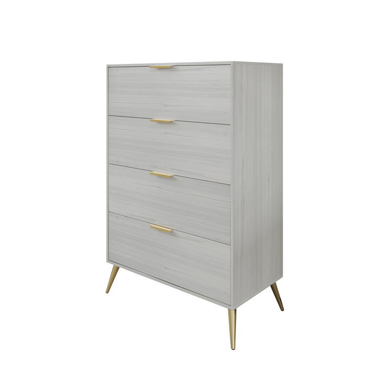 Rafiat 29.72'' W 4 - Drawer Dresser, Light Gray