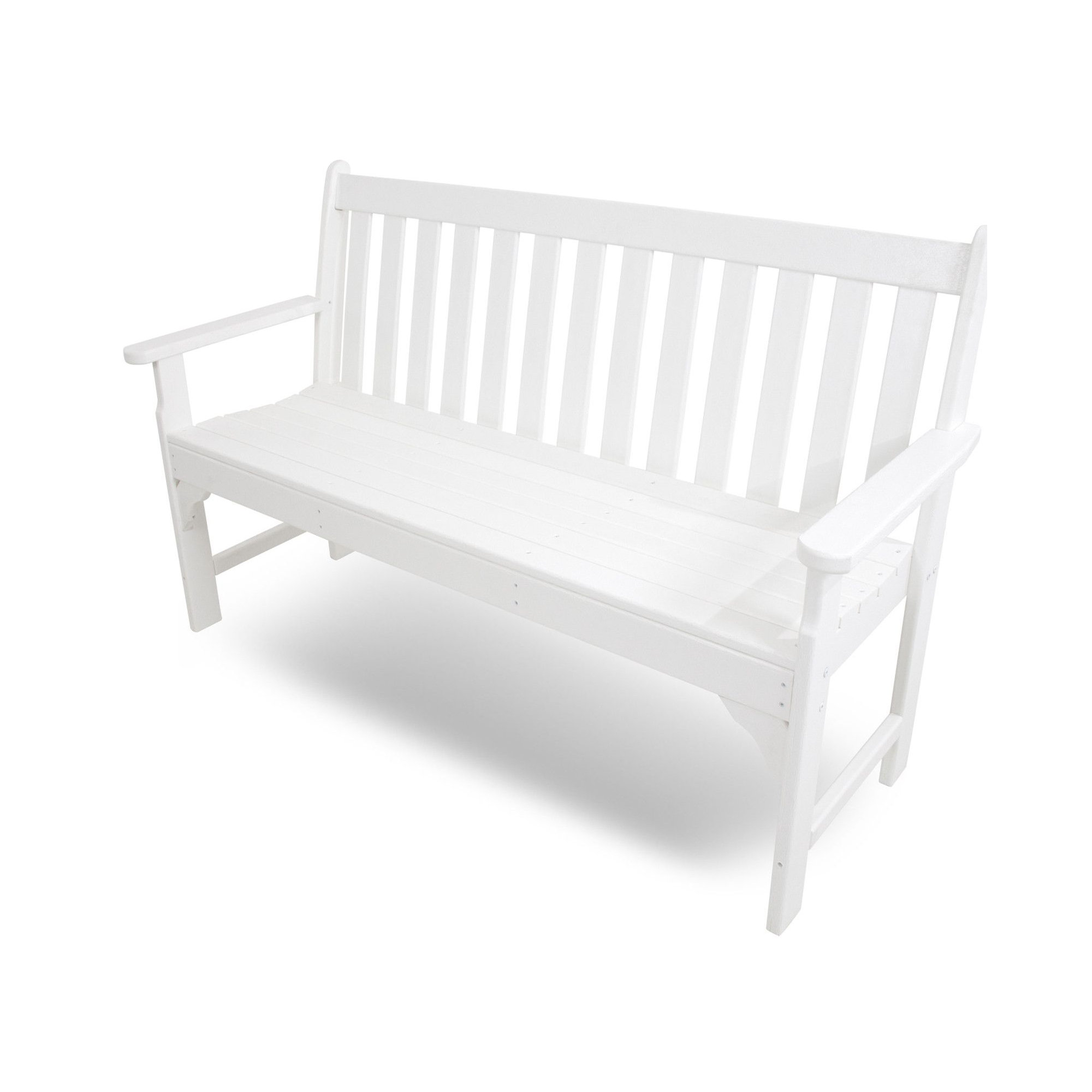 POLYWOOD Vineyard Patio Bench, White, 35.25" H x 60" W x 24" D