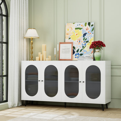 Armoire de rangement 60 po avec 4 portes en acrylique