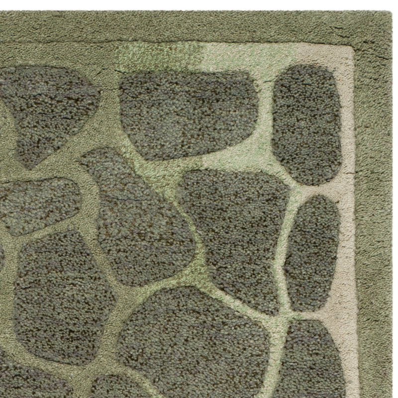 Tapis géométrique en laine / viscose touffeté à la main Martha Stewart, Tapis de couloir 2 pi 3 po x 10 pi