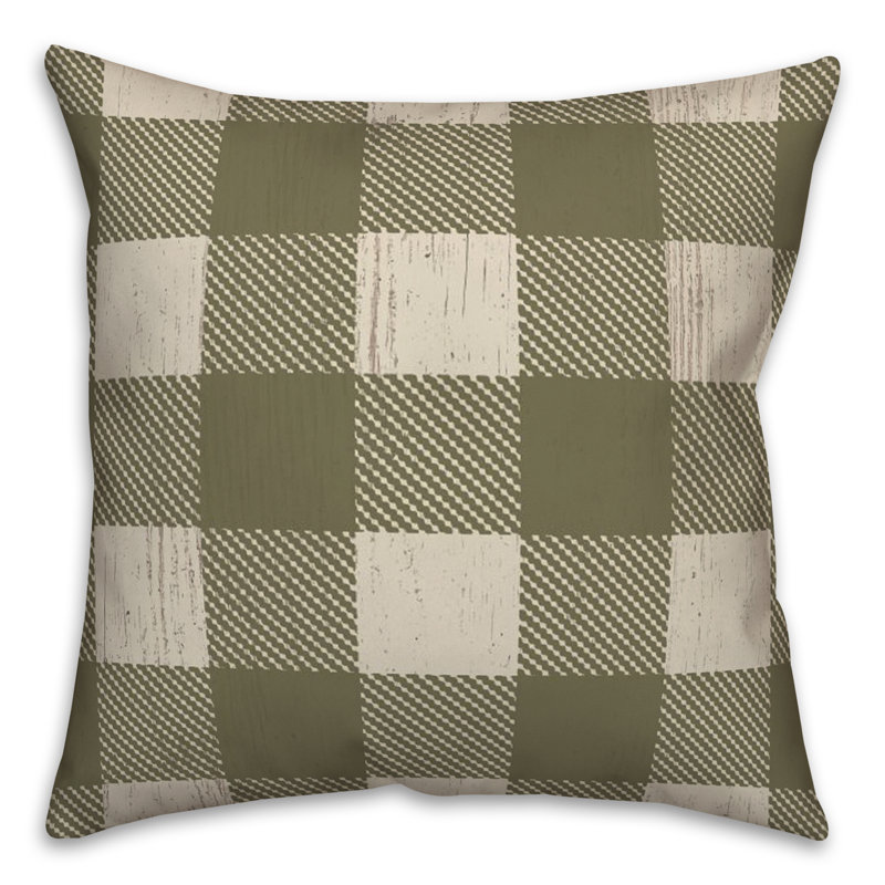 Checkered Throw Pillow, Green
