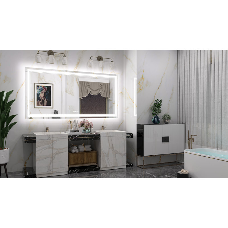 Miroir de salle de bain à DEL Chrisna, 36 po x 72 po, Rectangulaire