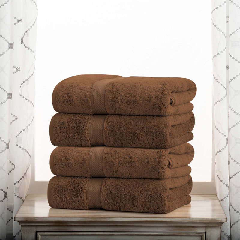 Donlad Certified Certified Egyptian Cotton 800 GSM Heavyweight Plush Solid Luxury Bath Towel, Chocolate