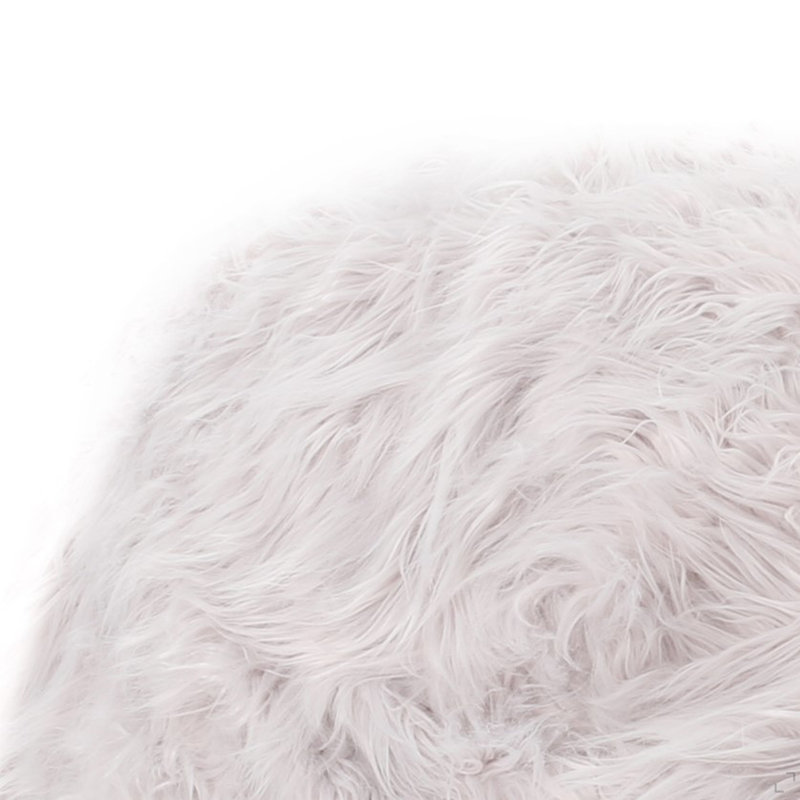Pouf rond en fausse fourrure 5 pieds