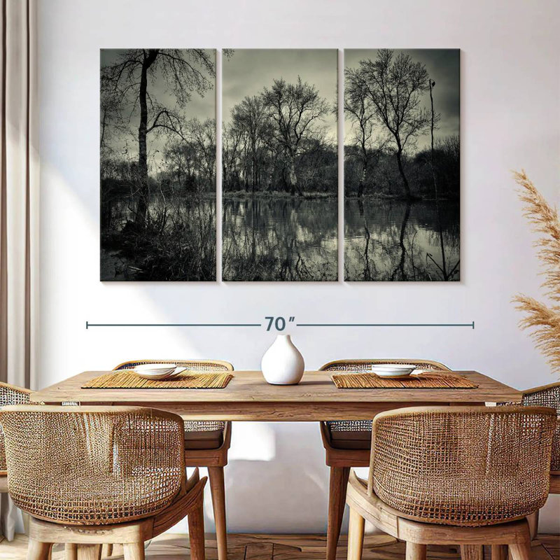 Paysage gothique, H 42 po x l 65 po