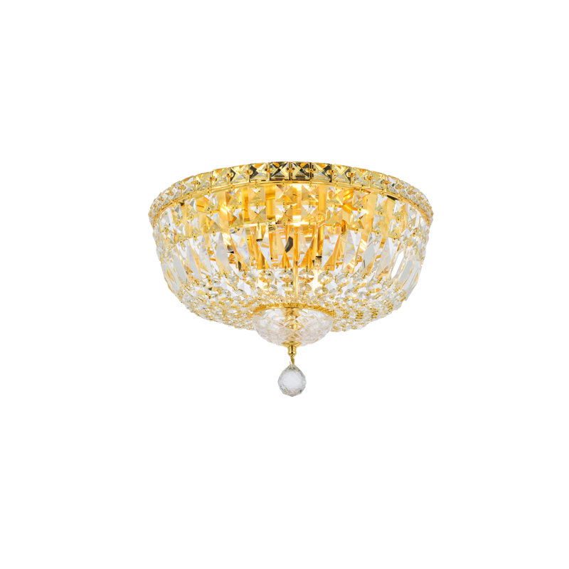 Cristal taillé royal clair Tranquil Maxfield, H 10 po x l 16 po x P 16 po, 6 lumières, Doré