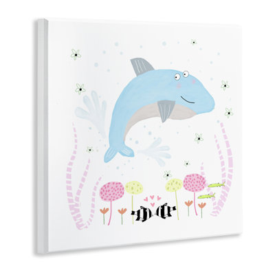 Baby Dolphin & Flowers Wall Plaque, design by Carla Daly