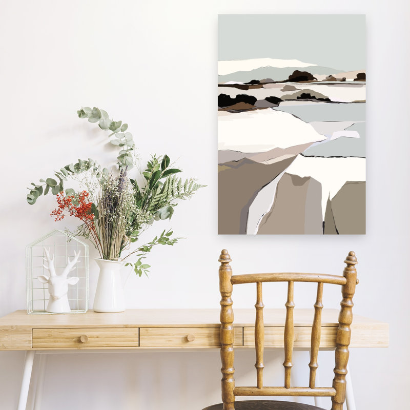 Art mural mural de paysage moderne abstrait minimaliste, H 24 po x l 16 po